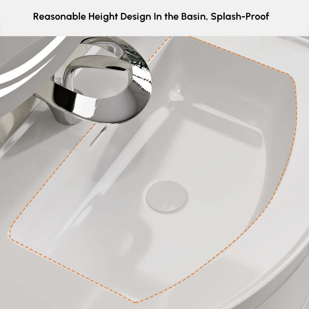 Modern Floating Bathroom Vanity with Integrated Stone Resin Sink