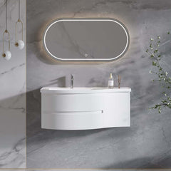Modern Floating Bathroom Vanity with Integrated Stone Resin Sink