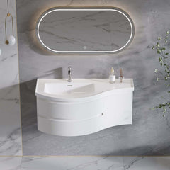 Modern Floating Bathroom Vanity with Integrated Stone Resin Sink