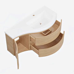 Modern Floating Bathroom Vanity with Integrated Stone Resin Sink