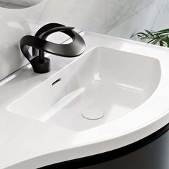 Modern Floating Bathroom Vanity with Integrated Stone Resin Sink