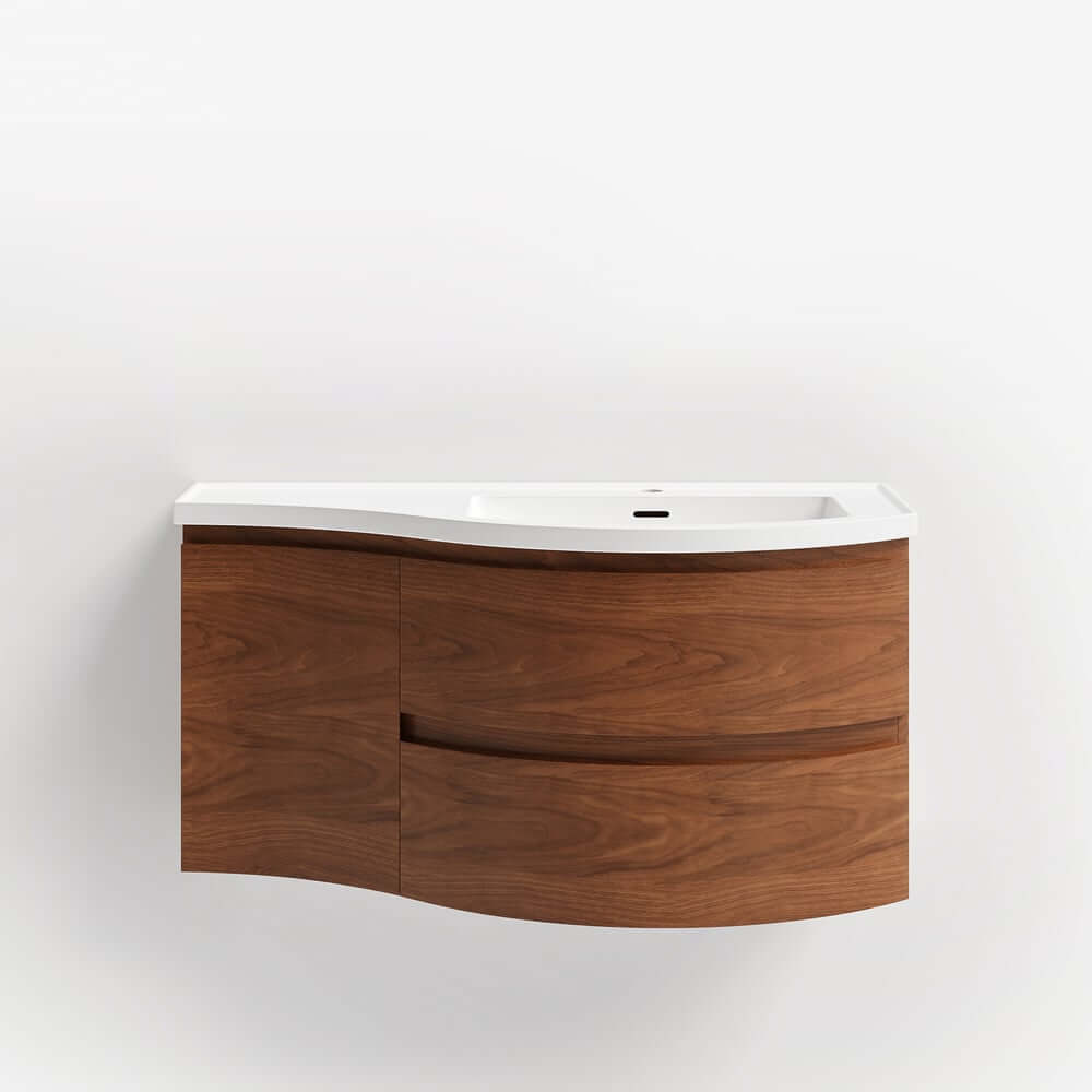 Modern Floating Bathroom Vanity with Integrated Stone Resin Sink