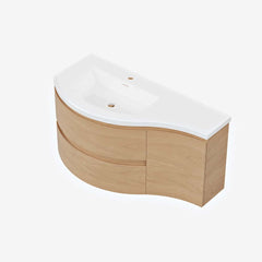 Modern Floating Bathroom Vanity with Integrated Stone Resin Sink