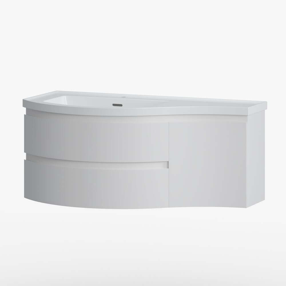 Modern Floating Bathroom Vanity with Integrated Stone Resin Sink