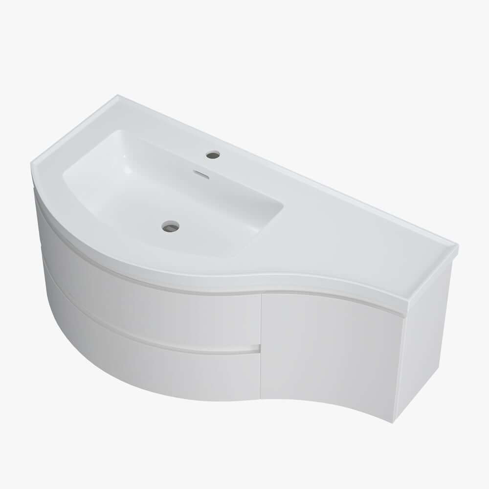 Modern Floating Bathroom Vanity with Integrated Stone Resin Sink