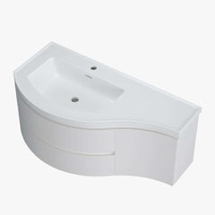 Modern Floating Bathroom Vanity with Integrated Stone Resin Sink