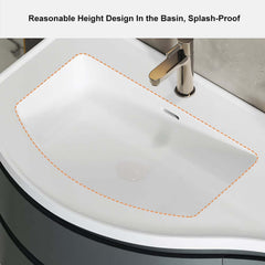 Modern Floating Bathroom Vanity with Integrated Stone Resin Sink