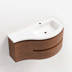 Modern Floating Bathroom Vanity with Integrated Stone Resin Sink