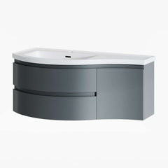 Modern Floating Bathroom Vanity with Integrated Stone Resin Sink