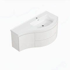 Modern Floating Bathroom Vanity with Integrated Stone Resin Sink
