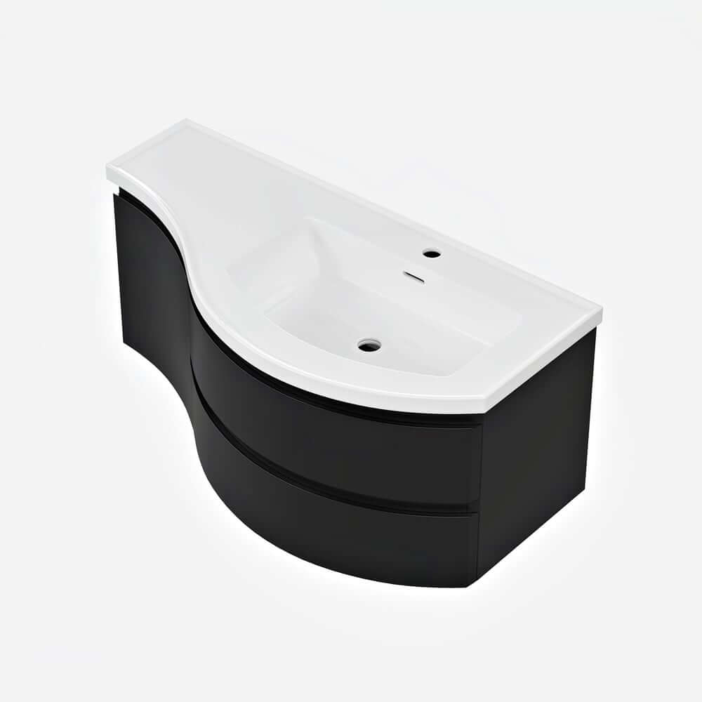Modern Floating Bathroom Vanity with Integrated Stone Resin Sink