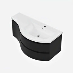 Modern Floating Bathroom Vanity with Integrated Stone Resin Sink