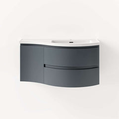 Modern Floating Bathroom Vanity with Integrated Stone Resin Sink