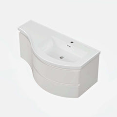Modern Floating Bathroom Vanity with Integrated Stone Resin Sink