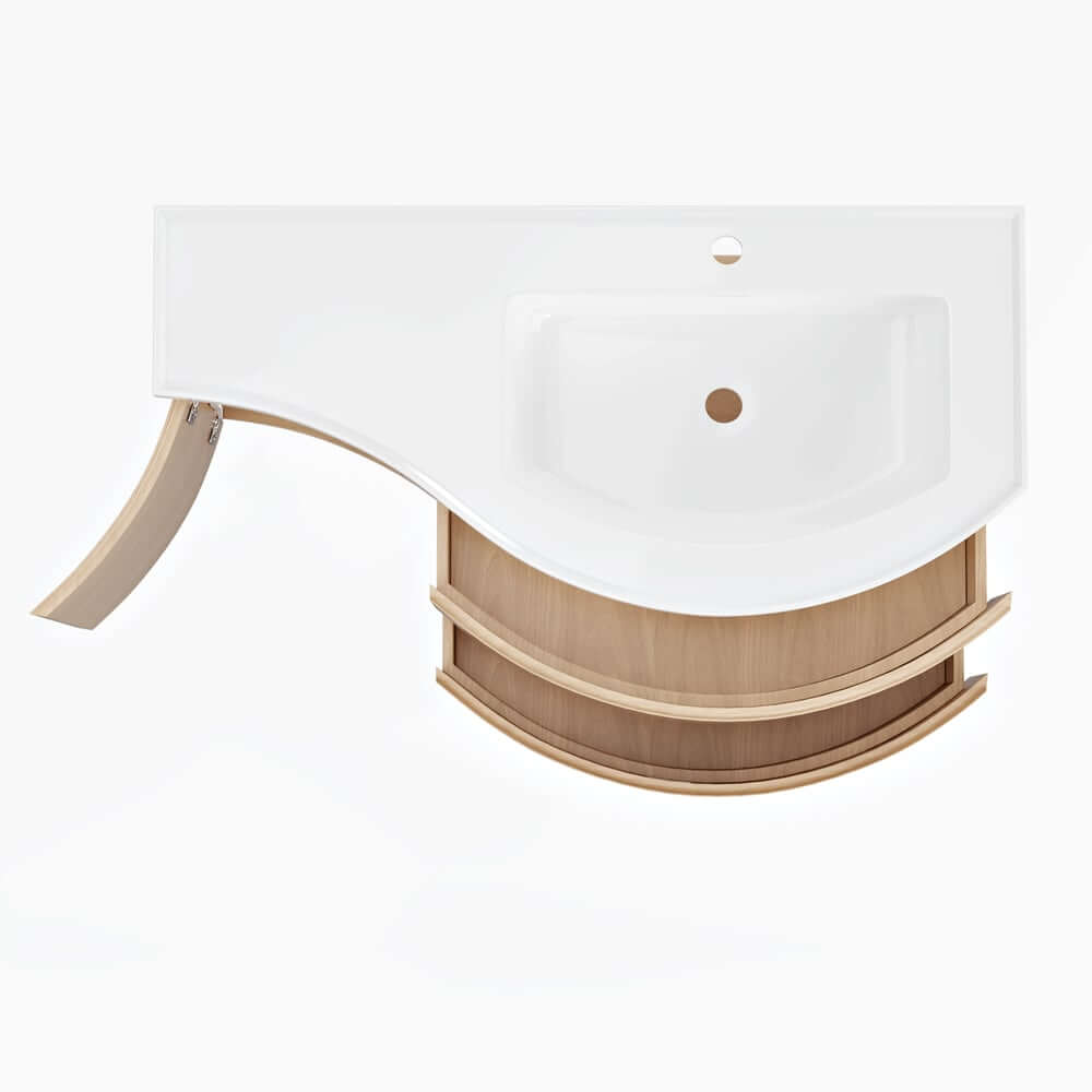 Modern Floating Bathroom Vanity with Integrated Stone Resin Sink