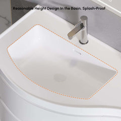 Modern Floating Bathroom Vanity with Integrated Stone Resin Sink