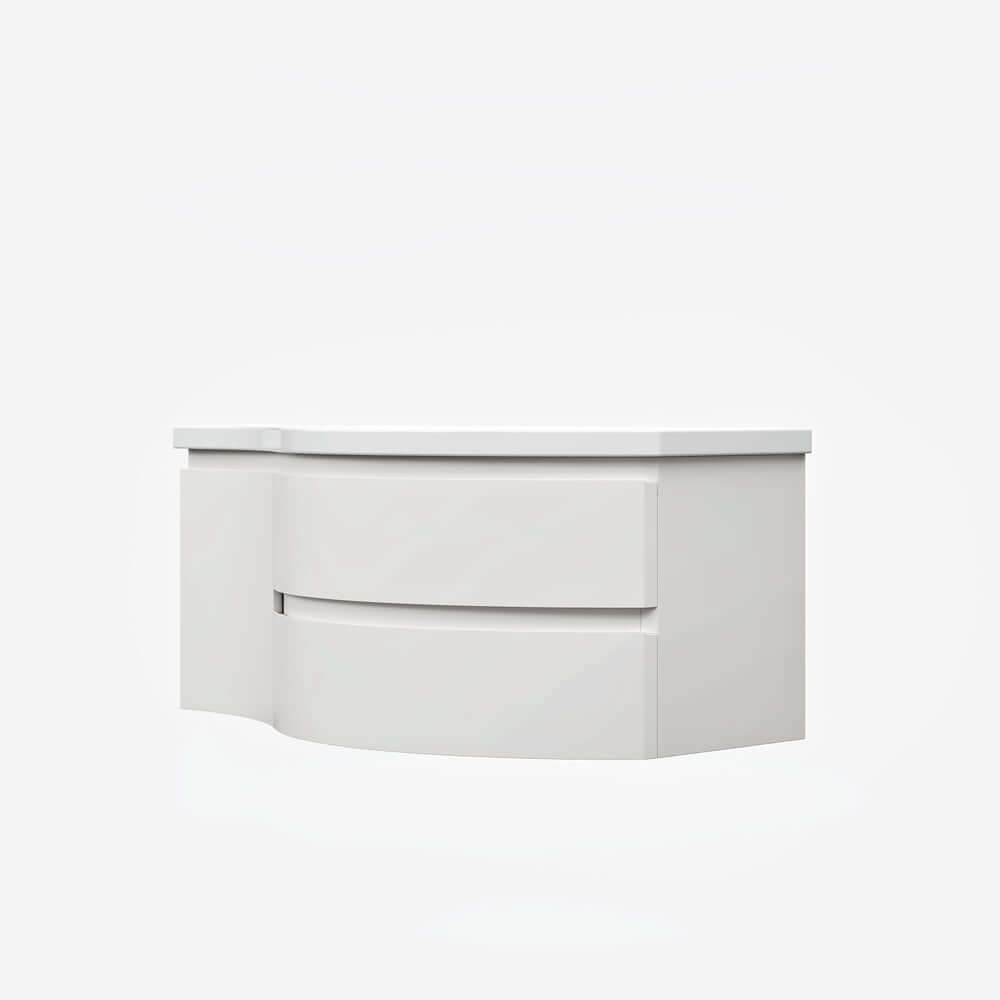 Modern Floating Bathroom Vanity with Integrated Stone Resin Sink