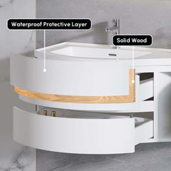 Modern Floating Bathroom Vanity with Integrated Stone Resin Sink