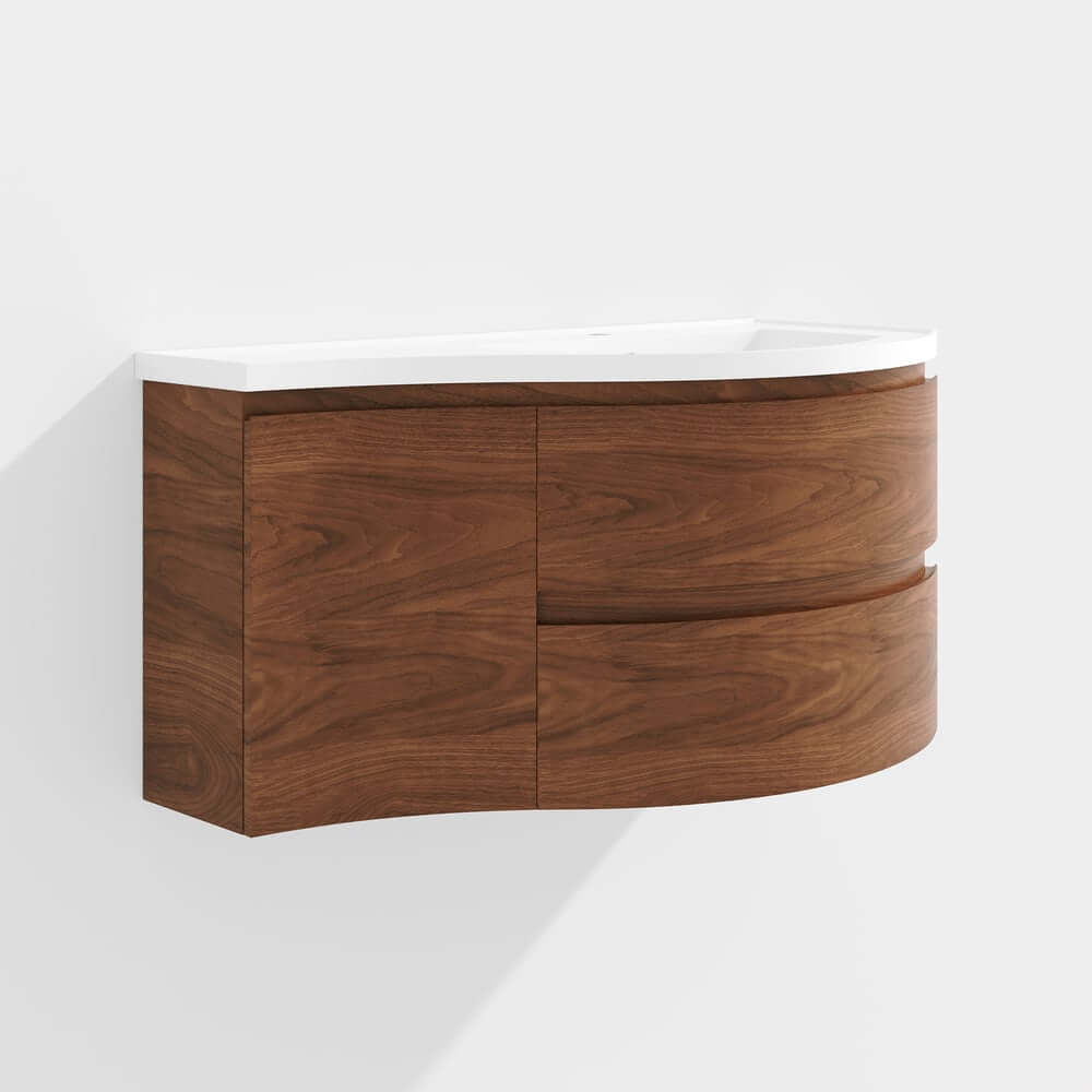 Modern Floating Bathroom Vanity with Integrated Stone Resin Sink