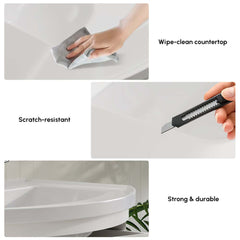 Modern Floating Bathroom Vanity with Integrated Stone Resin Sink