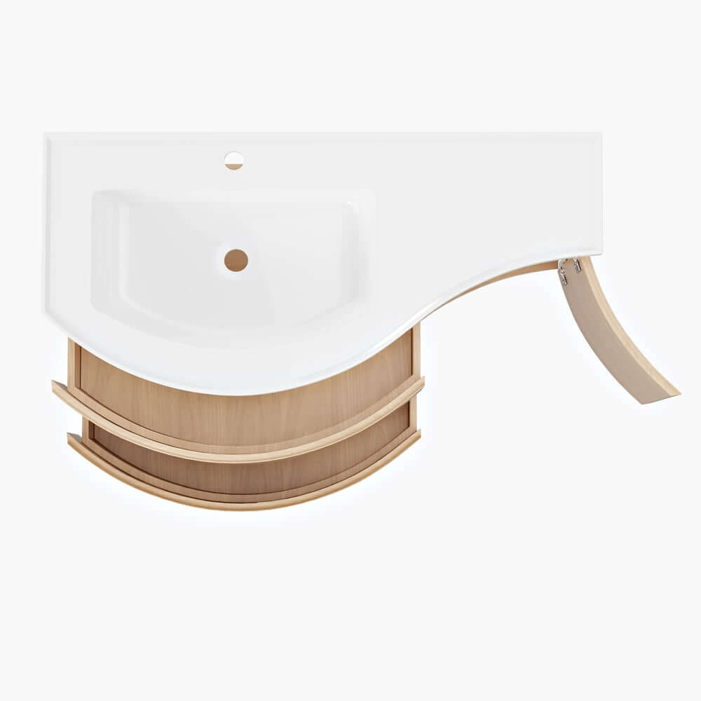 Modern Floating Bathroom Vanity with Integrated Stone Resin Sink