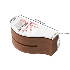 Modern Floating Bathroom Vanity with Integrated Stone Resin Sink Dimensions