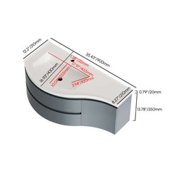 Modern Floating Bathroom Vanity with Integrated Stone Resin Sink Dimensions