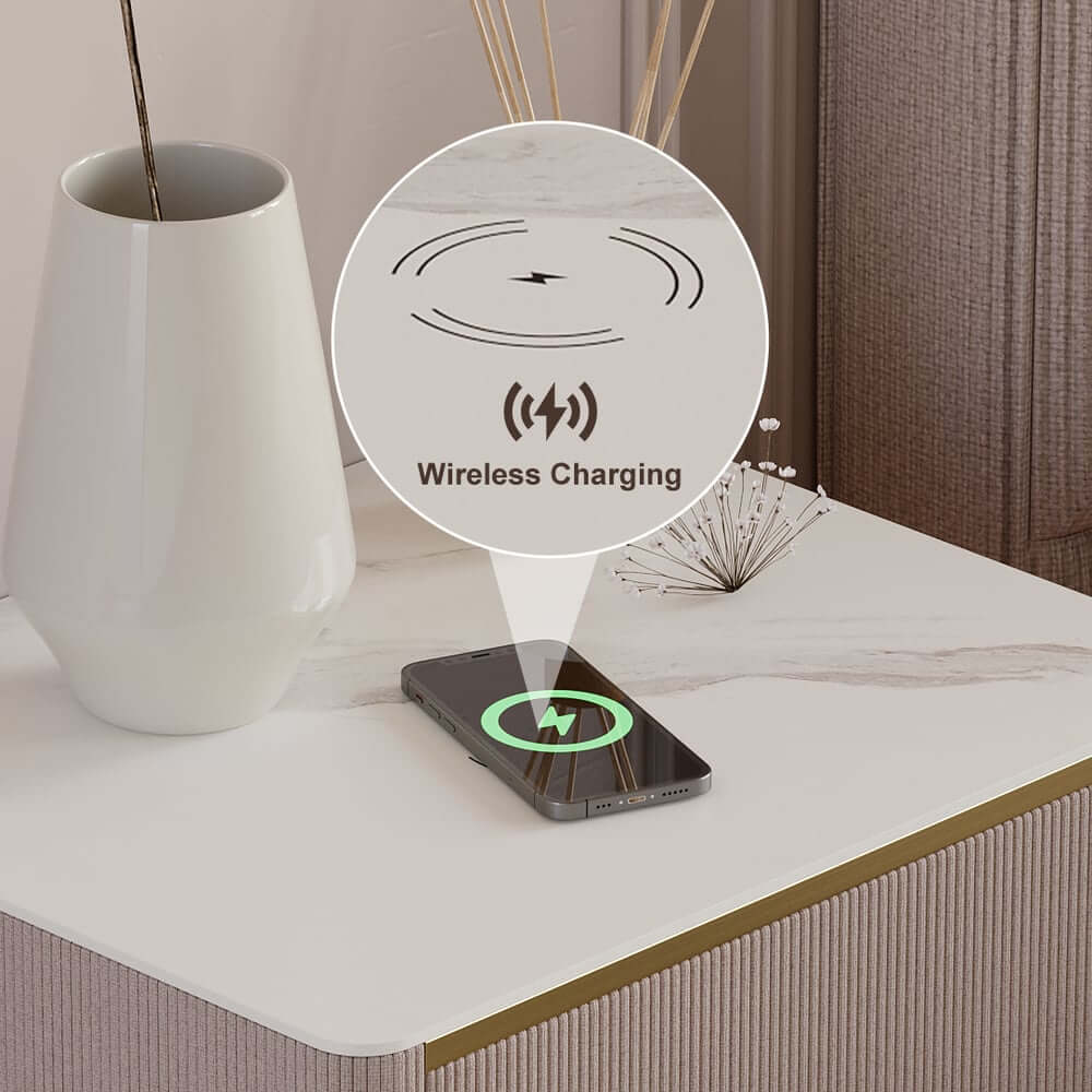 Modern Floating Nightstand With Sintered Stone Top