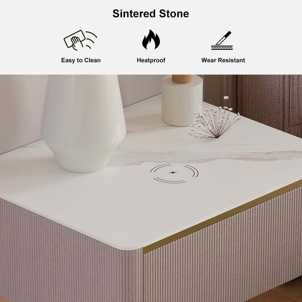 Modern Floating Nightstand With Sintered Stone Top