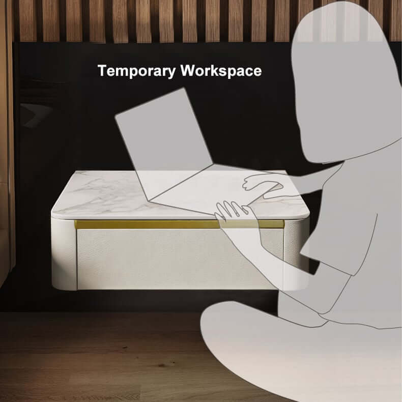 Modern Floating Nightstand With Sintered Stone Top