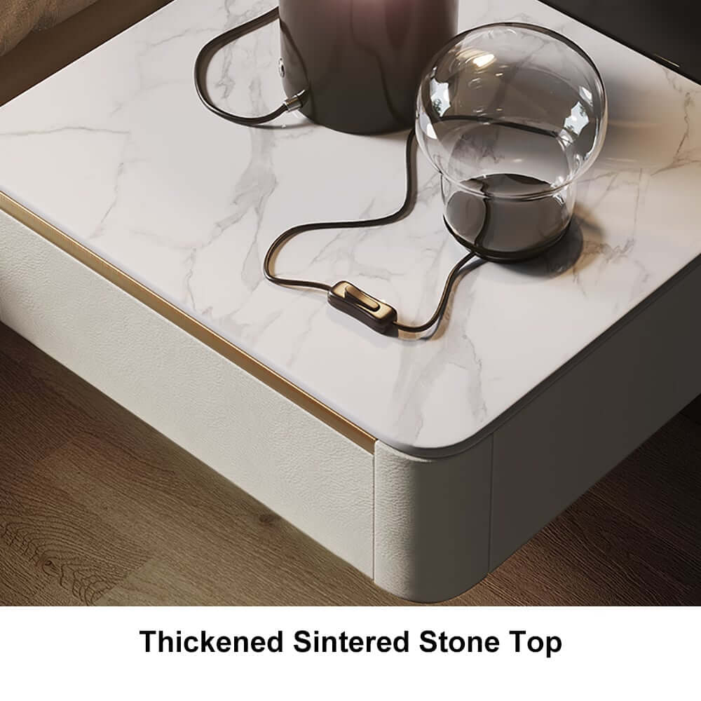 Modern Floating Nightstand With Sintered Stone Top