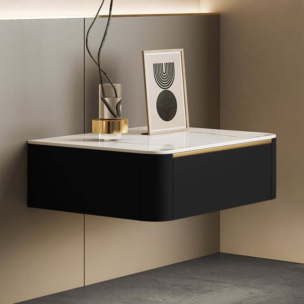 Modern Floating Nightstand With Sintered Stone Top