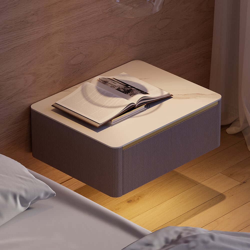 Modern Floating Nightstand With Sintered Stone Top