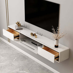 Modern Floating TV Stand With Drawers And Cable Management