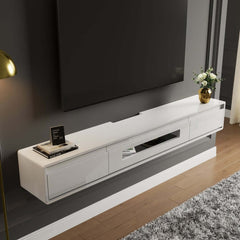 Modern Floating TV Stand With Drawers And Cable Management