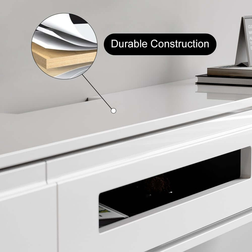 Modern Floating TV Stand With Drawers And Cable Management