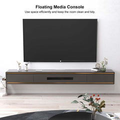 Modern Floating TV Stand With Drawers And Cable Management