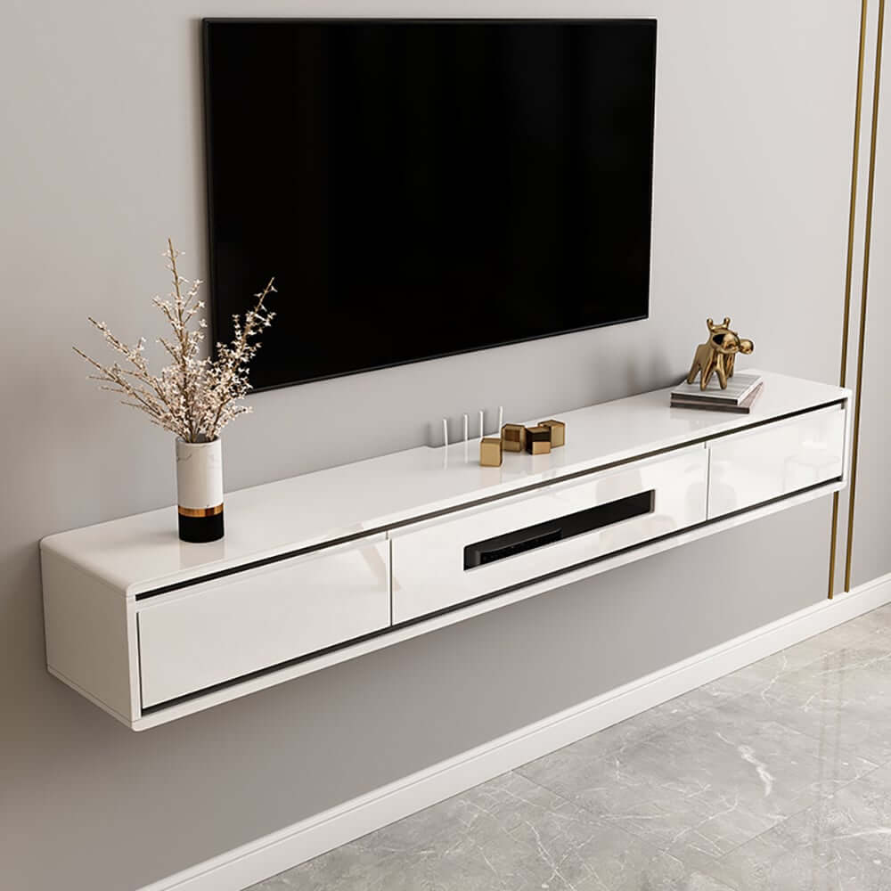Modern Floating TV Stand With Drawers And Cable Management