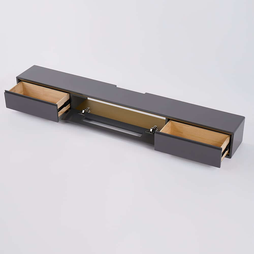 Modern Floating TV Stand With Drawers And Cable Management