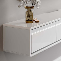 Modern Floating TV Stand With Drawers And Cable Management