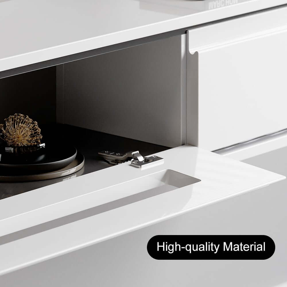 Modern Floating TV Stand With Drawers And Cable Management