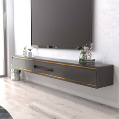 Modern Floating TV Stand With Drawers And Cable Management