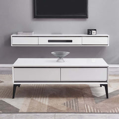 Modern Floating TV Stand With Drawers And Cable Management