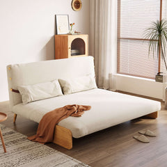 Modern Foldable 2-Seat Sofa in Linen or Velvet Fabric