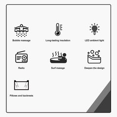 Modern Freestanding Acrylic Back To Wall Bathtub with Chromatherapy