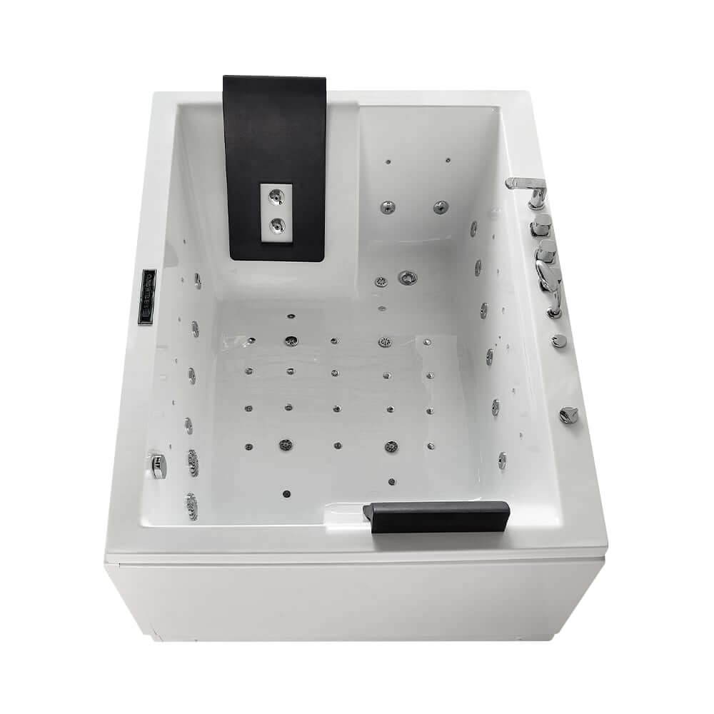 Modern Freestanding Acrylic Back To Wall Bathtub with Chromatherapy