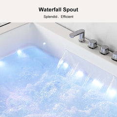 Modern Freestanding Acrylic Back To Wall Bathtub with Chromatherapy