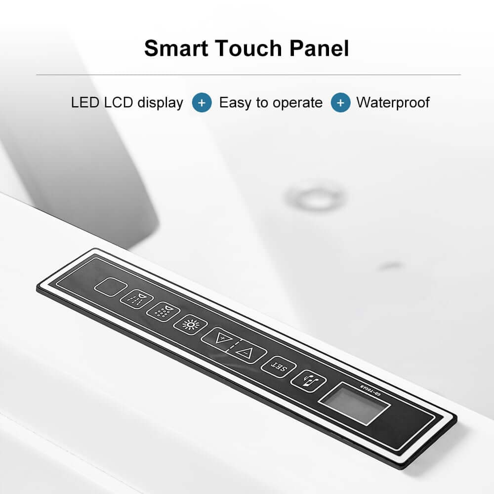 Modern Freestanding Acrylic Back To Wall Bathtub with Chromatherapy