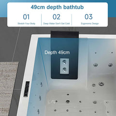 Modern Freestanding Acrylic Back To Wall Bathtub with Chromatherapy