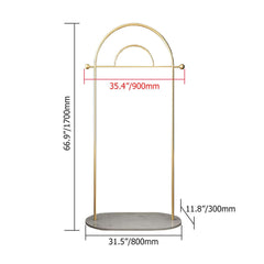 Modern Freestanding Double Arch Coat Rack with Faux Marble Base Dimensions